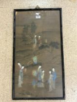 ANTIQUE CHINESE WATERCOLOUR FRAMED AND GLAZED 79 X 43CM