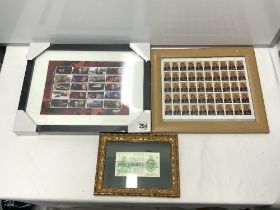 QUANTITY OF FRAMED STAMPS 007 JAMES BOND AND WINSTON CHURCHILL WITH A FRAMED AND GLAZED NINE