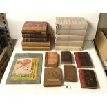 WINSTON CHURCHILL THE SECOND WORLD WAR - 5 VOLUMES, LEATHER POETRY BOOKS, AND OTHER BOOKS.