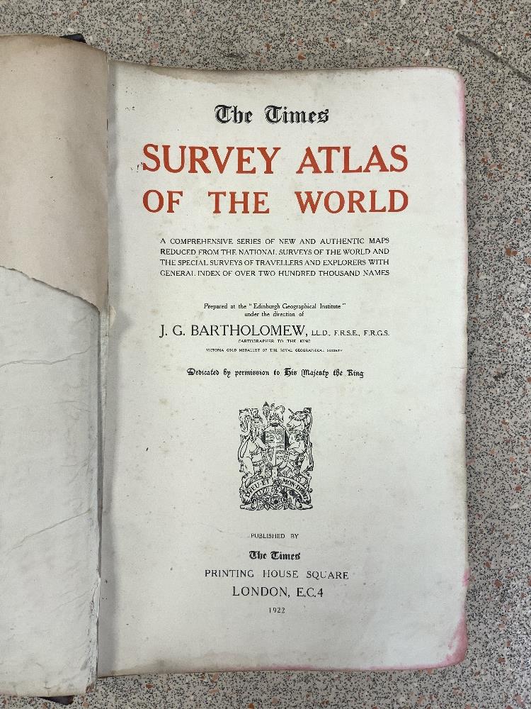 LEATHER BOUND - THE TIMES ATLAS OF THE WORLD, 1922.