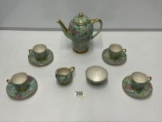 EMPIRE ENGLISH 1930S CHINZWARE ELEVEN PIECE COFFEE SET COMPLETE WITH BALUSTER FORM COFFEE POT