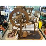 ASHFORD TRADITIONAL WOODEN SPINNING WHEEL AND FITTINGS.