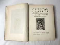 A BOOK ON ORIENTAL CARPETS, RUNNERS AND RUGS AND SOME JACQUARD REPRODUCTIONS.