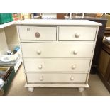 PAINTED PINE TWO OVER THREE CHEST OF DRAWERS