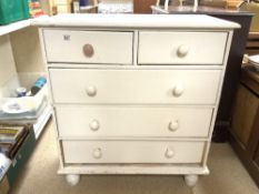 PAINTED PINE TWO OVER THREE CHEST OF DRAWERS