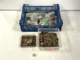 QUANTITY OF USED COINS - MAINLY COPPER.