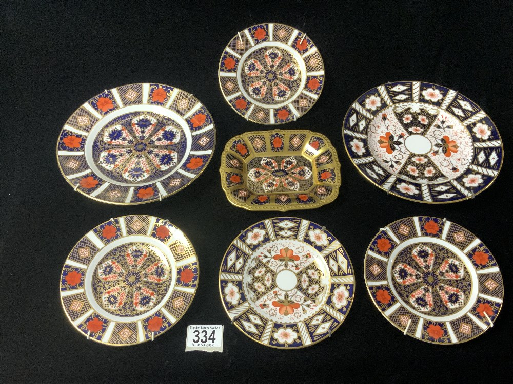 SEVEN ROYAL CROWN DERBY PLATES.