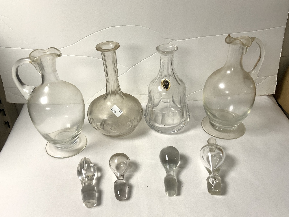 TWO SHERRY DECANTERS AND TWO OTHERS, AND QUANTITY DRINKING GLASSES. - Image 4 of 4
