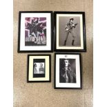FOUR RELATED DAVID BOWIE FRAMED AND GLAZED PICTURES LARGEST 45 X 56CM