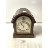 TING TANG LANCET MANTEL CLOCK WITH SILVERED DIAL 22CM