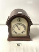 TING TANG LANCET MANTEL CLOCK WITH SILVERED DIAL 22CM