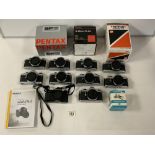 8 PENTAX CAMERA'S - 4 X ME SUPER, 3 X MX, AND 1 MG, MODELS. AND ACCESORIES.