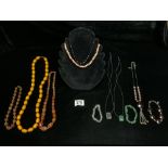 HARDSTONE NECKLACES AND OTHERS.