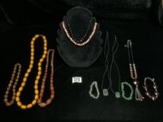 HARDSTONE NECKLACES AND OTHERS.