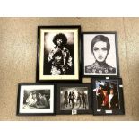 FIVE PICTURES - TWIGGY, DURAN DURAN, JIMI HENDRIX, PAUL MCCARTNEY WITH MICHAEL JACKSON AND SIGNED