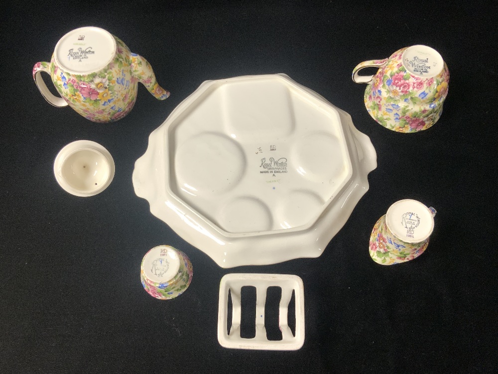 ROYAL WINTON CHINTZ ' CHEADLE ' PATTERN BREAKFAST SET. - Image 4 of 5