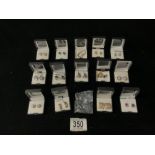 15 PAIRS OF MODERN STONE SET EARRINGS, SOME IN SILVER.