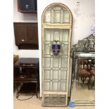 VINTAGE STAIN GLASS LEAD WINDOW 187 X 52CM