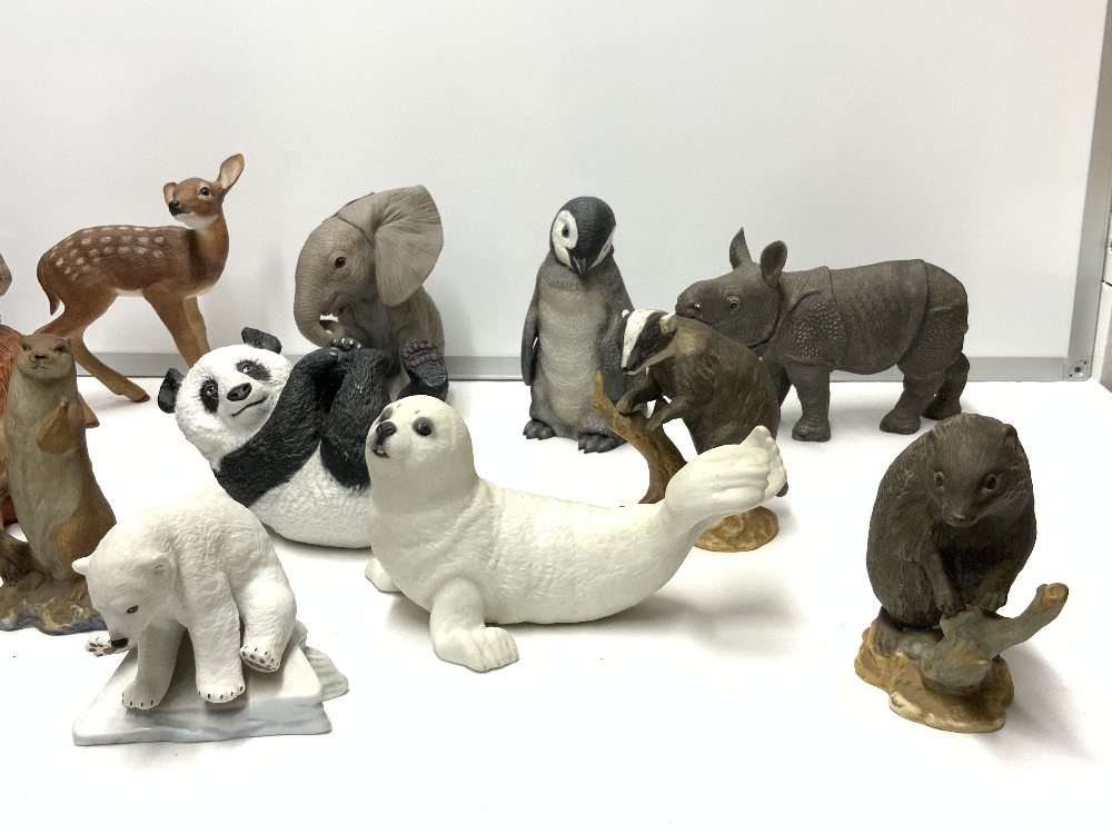 LENNOX PORCELAIN POLAR BEAR CUB, BROOKES AND BENTLEY PORCELAIN HARP SEAL PUP, AND OTHERS, MIXED. - Image 3 of 6