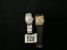 A 1960s SMITHS GOLD PLATED GENTS WRISWATCH AND A 1940s WRISTWATCH BY PIERCE.
