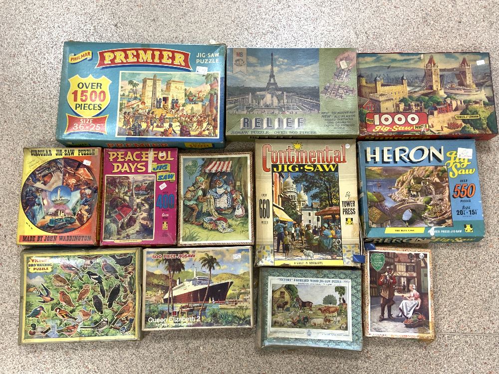 A LARGE QUANTITY OF VINTAGE JIGSAW PUZZLES - MARVEL, BLUE RIBBON, CLEOPATRA AND MORE. - Image 2 of 3
