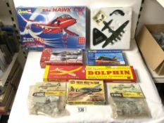 MODEL AIRCRAFT BY REVELL , KEILKRAFT AND AIRFIX ARE ALL BOXED