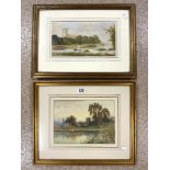 RICHARD ALLAM 19TH CENTURY BRITISH TWO WATERCOLOUR DRAWINGS - RIVER LANDSCAPES, ONE SIGNED,