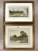 RICHARD ALLAM 19TH CENTURY BRITISH TWO WATERCOLOUR DRAWINGS - RIVER LANDSCAPES, ONE SIGNED,