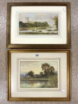 RICHARD ALLAM 19TH CENTURY BRITISH TWO WATERCOLOUR DRAWINGS - RIVER LANDSCAPES, ONE SIGNED,