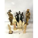 FOR RESIN CLASSICAL FIGURES, 38 CMS TALLEST, PAIR OF JAPANESE STYLE RESIN FIGURES, 48 CMS, AND A