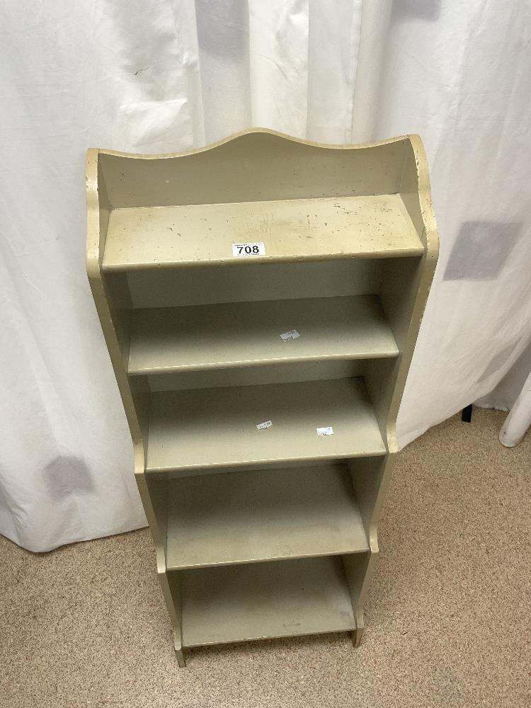 SET SMALL PAINTED WATERFALL OPEN BOOKCASE, 40X112 CMS.