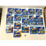 16 HOT WHEELS TOY CARS, INCLUDES DROP TOPS AND OTHERS.