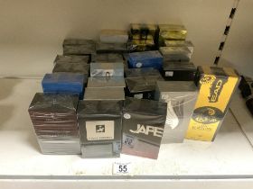 QUANTITY OF AFTERSHAVES AND PARFUMS; IN BOXES.