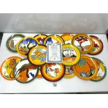 16 WEDGEWOOD BIZZARE PATTERN FROM THE WORLD OF CLARICE CLIFF LTD EDITION WALL PLATES.