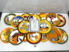 16 WEDGEWOOD BIZZARE PATTERN FROM THE WORLD OF CLARICE CLIFF LTD EDITION WALL PLATES.