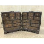 VINTAGE CHINESE TRAVELING APOTHECARY CABINET WITH TWENTY-TWO DRAWERS 34 X 30CM