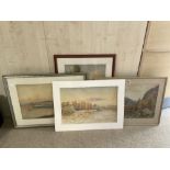 FOUR WATERCOLOUR DRAWINGS OF RIVER LANDSCAPES, 2 SIGNED BY - G F LAMBS, 54X36CMS LARGEST.