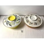 TWO RETRO POOLE ENGLAND COLOURED TUREENS