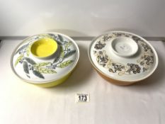 TWO RETRO POOLE ENGLAND COLOURED TUREENS