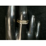 TWO VICTORIAN 18CT GOLD 5 STONE DIAMOND SET RINGS, 3.6 GMS.