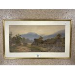 BRYAN WHITMORE ( R.A ) EXHIBITED 1871 - 1892 WATERCOLOUR DRAWING LANDSCAPE 'OLD COTTAGES,