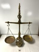 SET OF BRASS SCALES AND WEIGHTS BY D.L.C OF ITALY