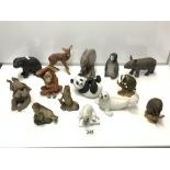 LENNOX PORCELAIN POLAR BEAR CUB, BROOKES AND BENTLEY PORCELAIN HARP SEAL PUP, AND OTHERS, MIXED.