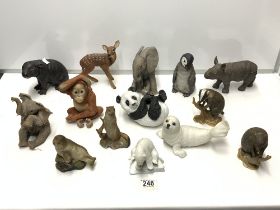 LENNOX PORCELAIN POLAR BEAR CUB, BROOKES AND BENTLEY PORCELAIN HARP SEAL PUP, AND OTHERS, MIXED.