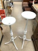 PAIR TWO PAINTED JARDINERE STANDS LARGEST 106CM