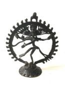 A INDIAN BRONZE SHIVA SCULPTURE; 27 CMS.