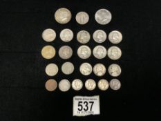 A QUANTITY OF MIXED USED COINAGE.