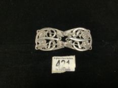 ART NOUVEAU HALLMARKED SILVER CAST AND PIERCED NURSES BUCKLE; 1899 BIRMINGHAM GUILD OF HANDICRAFTS