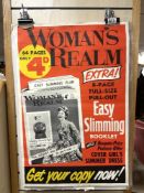 VINTAGE WOMANS REALM ADVERTISING POSTER 50 X 78CM