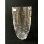 A WATERFORD CRYSTAL GLASS JOHN ROCHA DESIGN VASE; 30 CMS.